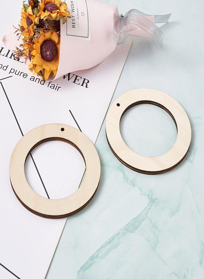 Haoser Wooden Rings for Crafting | 20 Pcs MDF Unfinished Wooden Circles | Craft Supplies for Art Projects, Jewelry Making, Earrings, Pendant, Home Decor, Kids Activities & DIY Decorations (2 INCH) - Image 3